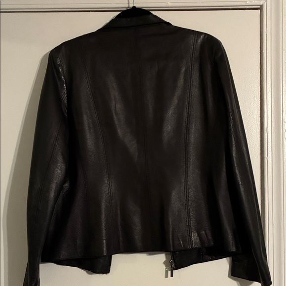 Cole Haan Classic Black Leather Jacket - Picture 3 of 3